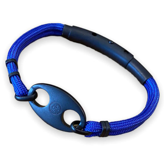 Double Cord Mariner Link Bracelet (Royal Blue/Black)