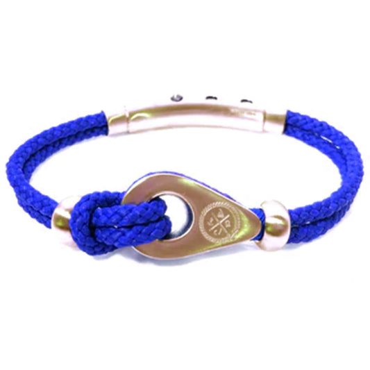 Double Cord Pulley Bracelet (Navy/Brushed Gold) | Seaknots Bracelets