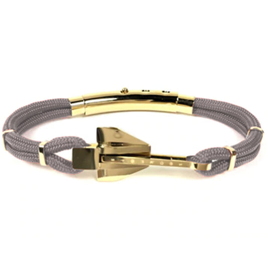 Double Cord Danforth Bracelet (Grey/Gold)