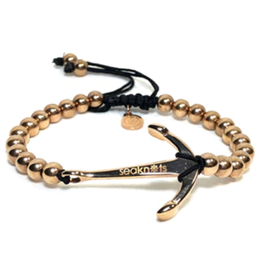 Medium Bead Anchor Bracelet (Rose Gold) | Seaknots Bracelets