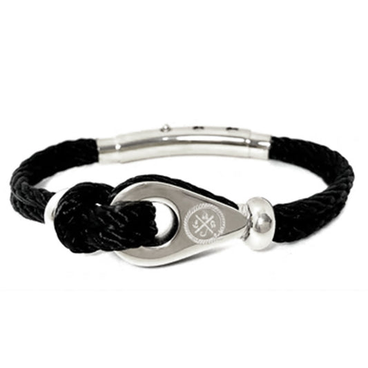 Double Cord Pulley Bracelet (Black/Silver) | Seaknots Bracelets