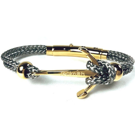 Double Rope Anchor Bead Bracelet (Silver/Gold) | Seaknots Bracelets