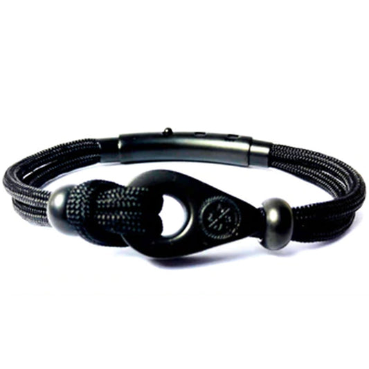 Double Cord Pulley Bracelet (Black/Matte Black) | Seaknots Bracelets