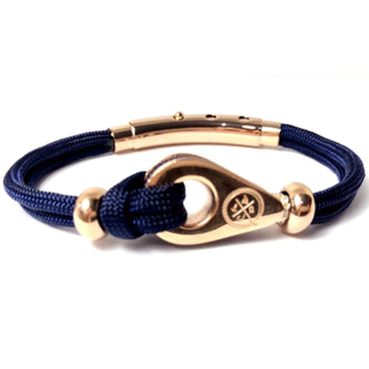 Double Cord Pulley Bracelet (Navy/Rose Gold) | Seaknots Bracelets