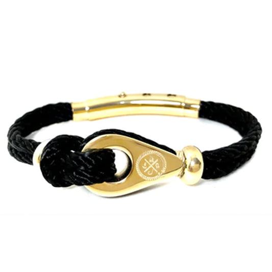 Double Cord Pulley Bracelet (Black/Gold) | Seaknots Bracelets
